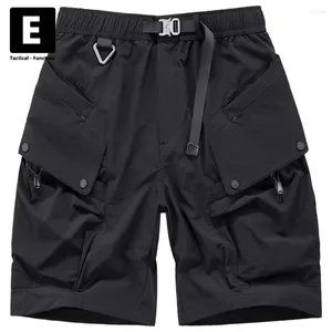 Herr shorts sommarlast män svart techwear mode streetwear korta byxor funktion bottnar man