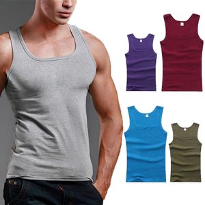 Casual Cool Fiess Sleeveless Undershirt Plus Size Men Clothing Tank Tops Summer Black White Gray Vest Male M525 10