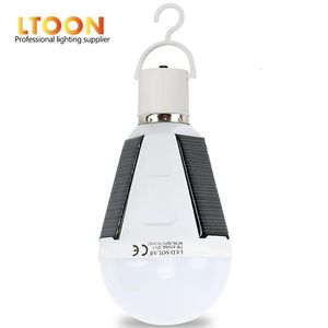 LTOON Naładowane żarówka LED E27 LED Solar Light 7W 12W 85V-265V Outdoor Emergency Solar Camping and Fishing Light 240521