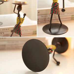 Candle Holders Metal Holder Abstract Character Candlestick Decorative Handmade Home Decor Figurines Art Gift DA