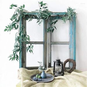 Декоративные цветы 180 см искусственные листья ивы листья винограды Fake Hanging Plant Garland для свадебного стола вечеринка садовый венок декор стены