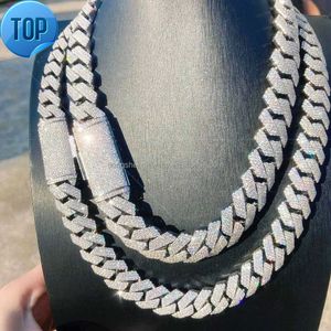 Dongsheng Schmuck aus VVS Moissanite Diamond Cuban Link Chain Fashion für Männer 925 Silber Halsketten14 mm 15 mm 16 mm Halskette