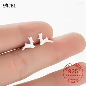 Stud Earrings Tiny 925 Sterling Silver Deer For Women Fashion Cute Mini Reindeer Antler Earring Christmas Jewelry Accessories