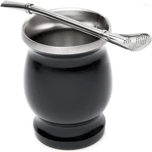 Set di stoviglie da 8 once yerba mate set gurde set tazza di bomba pulizia di pulizia in acciaio inossidabile a doppia parete facile da pulire