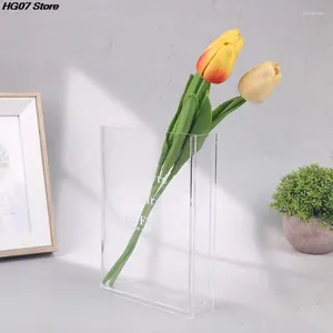 Vazo 1 adet kitap akrilik vazo çiçek ev dekorasyonu Kuzey Avrupa basit oturma odası masaüstü