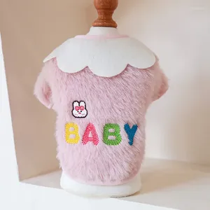 Hundekleidung rosa Babyhemdmantel für kleine mit Blumenkragen bestickter Haustier -Outfit Welpe Tierkleidung Chihuahua