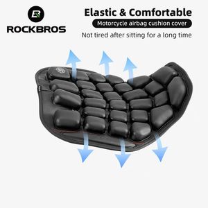 Rockbros Motorcykelstol Cover Shock-Absorbing Summer Cool Air Cushion 3D Airbag Scooter Seat Cover Thermal Pad 240520