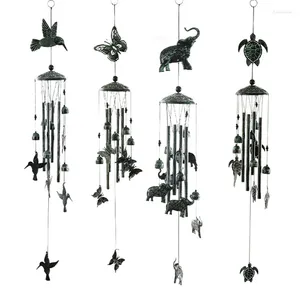 Decorative Figurines Retro Metal Animal Wind Chimes 3D Hummingbird Memorial Aluminum Tubes Hanging Art Ornament For Patio Garden 45BE