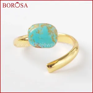 Anelli a grappolo Borosa 10pieces Gold Turquoises LaBradorite Faceted GEMS GEMS GIETTLE PERSPEGGI PER DONNE G1490