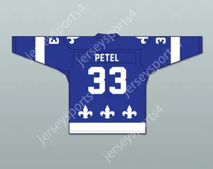 Anpassad Francois Petel 33 Le National de Quebec Blue Hockey Jersey- Lance et Compte Top Stitched S-M-L-XL-XXL-3XL-4XL-5XL-6XL