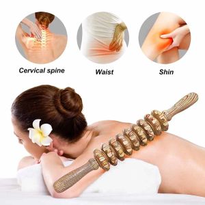 Wooden Therapy Massager Roller Trigger Point Massager Stick for Fascia Cellulite Muscle & Abdomen Body, Muscle Belly Relief Tool