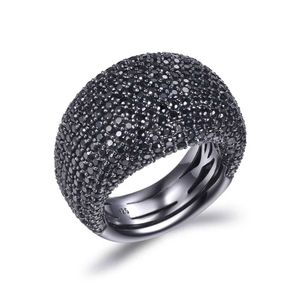 Parringar TKJ Fashion Noble Black Spinel Ring 925 Sterling Silver Womens Gemstone Ring Circular Gemstone Engagement Jewelry Gift S2452455
