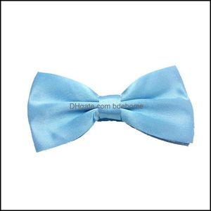 Kowarnia krawat męski solidny kolor małżeństwo dla mężczyzn Candy Butterfly Cravat Bowtie Buttflies Classic Kid Boys 92 W2 Drop dostawa moda