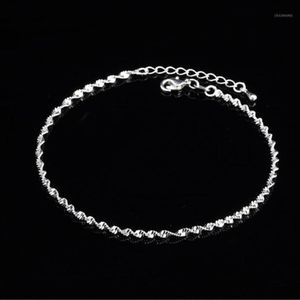 Catena di tessitura contorta di moda per le donne cavigliere calda vendita 925 cavigliere in argento sterling braccialetto per le donne caviglia