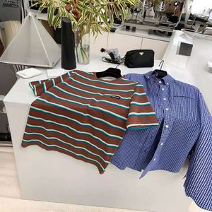 Herren T-Shirts MM24 Frühling/Sommer Mode klassische Streifen-Micro-Etikett-Kontrastelement Runder Nacken Kurzschlärm Casual Vielseitiges T-Shirt Top