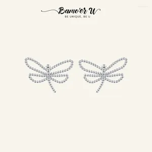 Studörhängen Bamoer U 925 Sterling Silver Butterfly For Women Top Quality Animal Ear Studs Special Holiday Jewelry Gift Che109