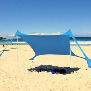 Family Beach Awning 210x150x170cm Ultralight Sun Shade Tent med Sandbag UPF50 UV Portable Canopy 240522