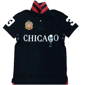 2024 Męskie Polos Trendy City Nazwa odznaka Chicago Krótkie koszulka z krótkim rękawem 6689ess