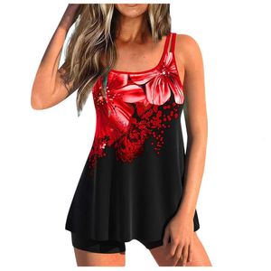 Split Tankini strój kąpielowy Konserwatywny płaski kąt duży rozmiar H525-32