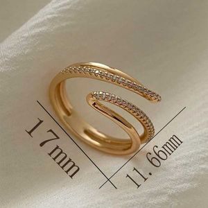 Parringar rostfritt stål slät dubbel pärla ring för kvinnors öppet guld geometriskt bröllopspar ring estetiska smycken gåva s245249