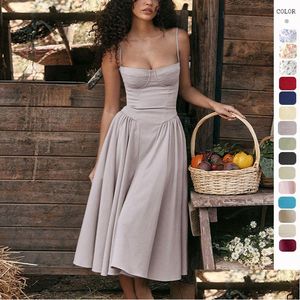 Basic Casual Kleider Neue Sommer Frauen Rock Französisch Vintage Maxi Court Sty