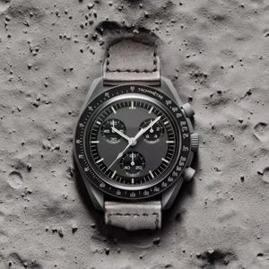 2022 NOWOŚĆ BIOORMIC PLANET Księżycowe Zatrzymania Pełna funkcja Chronograph Quarz Watch Mission to Mercury 42mm Nylon Watch Master Wristwatc 226c