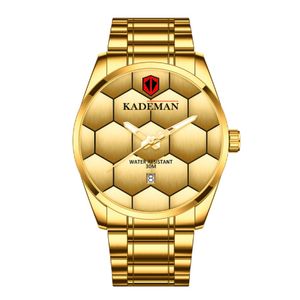 Kademan Brand Fashion Style High Definition Luminous Mens Watch Quartz Calender Watches Leisure Simple 43mm Masculine Wristwatches 342D
