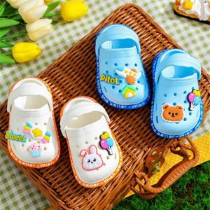Non-Slip Garden Beach Slippers Kids Summer Cartoon Cave Hole Sandals Soft Soled Quick Drying Shoes L2405