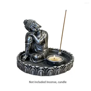 Candle Holders Home Decor Religion Vintage Gift Garden Meditation India Office Figur Skulptur Buddha Staty Harts Hantverk Antik