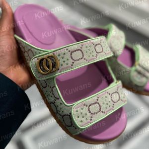 Designer Crystal Dad Sandals z dwoma paskami kobiet platforma platforma dżinsowe kapcie podwójne plażę luksusowe muły skórzane wodoodporne