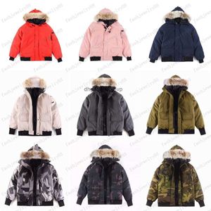 Designer mass de jaqueta vermelha e preta de rótulo de inverno parka grande jaqueta com capuz de peles Hiver Doudoune Canadá