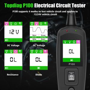 TOPDIAG P100電気回路テスターパワースキャンOBD2バッテリーテスターOBDカー診断自動修理ツール