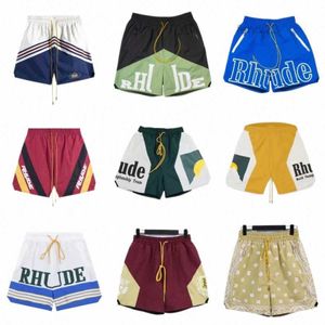 New Rhude Basketball Shorts Mens Fi Beach Short Running Pants Sports Fitn Luxury Summer Casual Versatile Quick Drying Breathable Mesh Board R2pj# Q5ZW