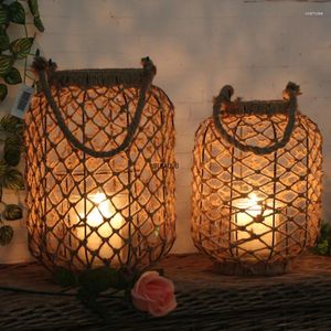 Kerzenhalter Vintage Stand Lantern Rustikale Außentlecandleholdersretrohaken Porta Velas Home Decoration Garten