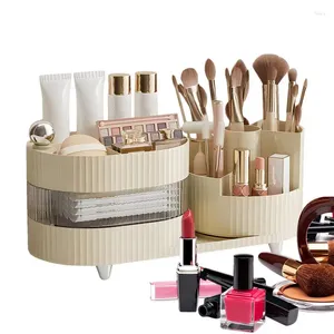 Aufbewahrungsboxen Kosmetische Bürstenbehälter Make -up -Organizer rotierende Kosmetik machen den Augenlippenstift aus