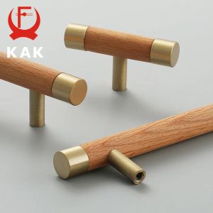 KAK Wooden Furniture Handles Gold Shoe Cabinets Knobs and Handles Brass Copper Kitchen Cupboard Door Pulls Drawer Knob Hardware