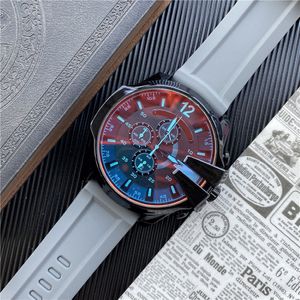 Gorąca sprzedaż marka mężczyzn zwykłe zegarki sportowe Uruchomienie sekund kwarcowy męski pasek gumowy pasek reloj de lujo 273t