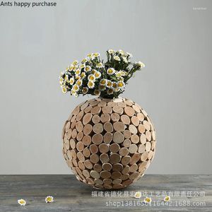 Вазы ручной вазы творческий деревянный домашний декор аксессуары на рабочем столе сушеные цветочные украшения декоративный подарок