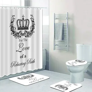 Cortinas de chuveiro elegante cortina de coroa Conjunto de luxo Banho relaxante para acessórios de banheiro