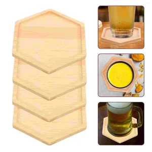 Tassen 4 PCs Sechseckiger Kollichen -Schreibtisch Untersetzer Getränke Couchtisch Dekor Teetasse Tabletop Schutzzubehör