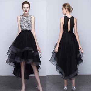 New Classic Black Formal Evening Dresses Noble Fashion Spring And Autumn Before And After Long Short Hand-Made Bead Club Party Dress 263L