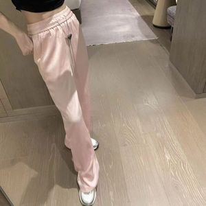 Triangle Letter Pendant Casual Pants Women's Concave and Convex Printed Dropping Feeling Floor mopping Suit Pants 24 Summer Thin Pants