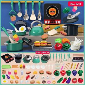 Kitchens Play Food Cutting Play Childrens Food Toy Kitchen Pretend Fruit and Vegetable Accessories Education Toy Childrens Food Kit d240525