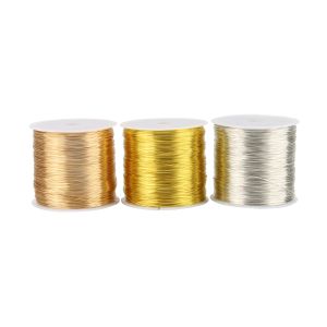 100M/Roll Gold Silver Color Copper Wire for Bracelet Necklace DIY Colorfast Beading Wire Jewelry Cord String Handcraft Making