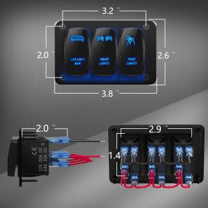 LED Light Bar Switch Panel 3 Gang Rocker Switch Panel 12V TOGGLE SWITCH PANEL FÖR TRUCK CAR RZR JEEP RV Automotive Marine Boat