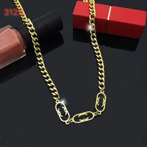 20Style Luxury Designer Märke Personlig bokstav Halsbandskedja Guldpläterad klassisk Newklace Women Wedding JewerLry Accessories