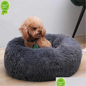 Camas de gato móveis acessórios novos para cães para cães grandes gatos Casa P Cama de estimação redonda tapete pequeno de animal médio parto calmol home dhv8y