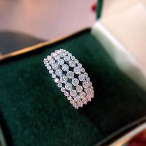 Anello di gioielli con diamanti in oro bianco da 1 carati da 14k naturale per donne ANILLOS DE 14K Gioielli in oro anelli di fidanzamento gemma Bizuteria FCPPP