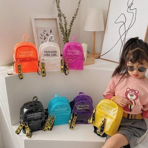 transparência Jelly Fashion PVC Backpack Mini Trendy Girls ombros Bolsa estudantes livros infantis