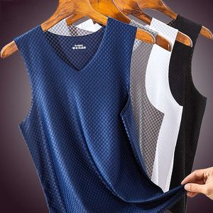 Summer Plus Size Men Clothing Tank Tops Cool Quick Drying Beach Travel Tanks Casual Breathable Vest Tees Thin T Shirts M525 10